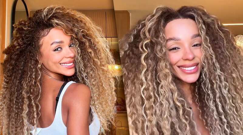 Brunna Gonçalves exibe cabelo loiro cacheado natural e nega lace